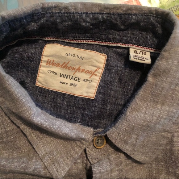 Weatherproof Vintage - Grey Denim Style Button Down Shirt - X-LARGE - Picture 4 of 13